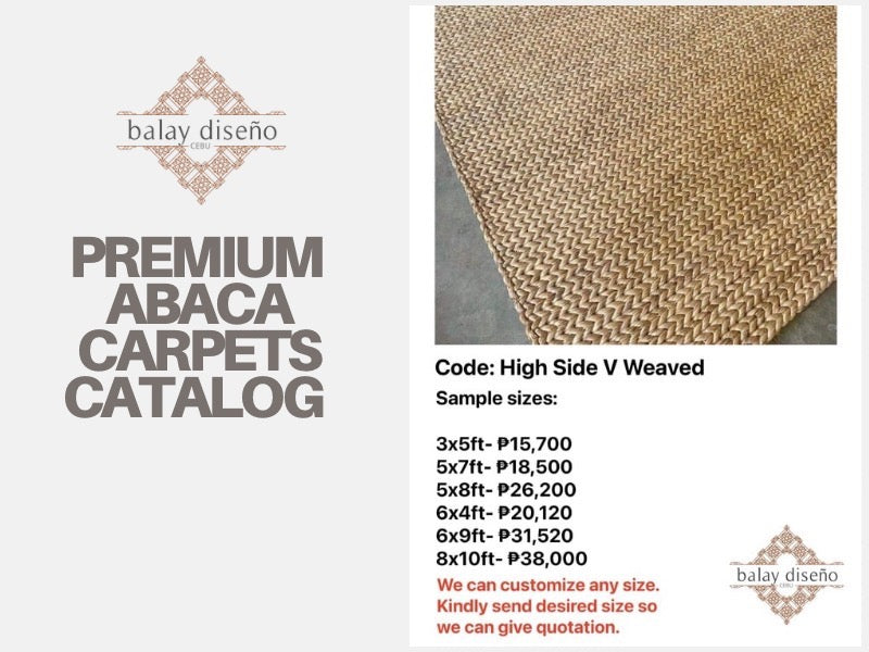8x10ft Premium Abaca Carpet High Side V Weaved Discounted